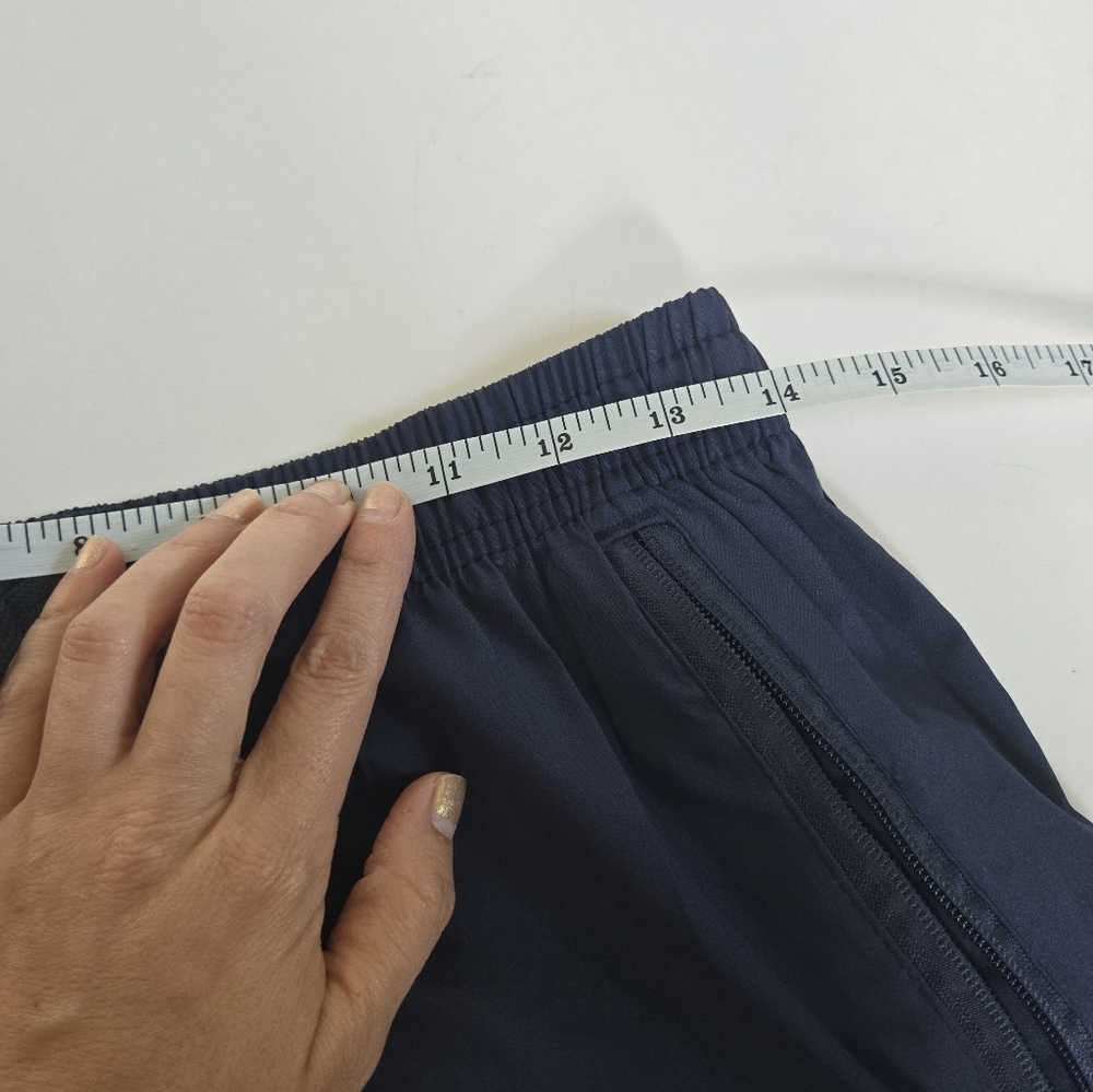 Icarus navy blue lightweight drawstring athletic shorts zip pockets sz L - Picture 7 of 8